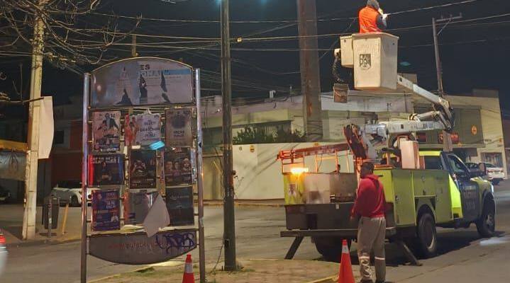 Restablecen alumbrado estratégico en la capital